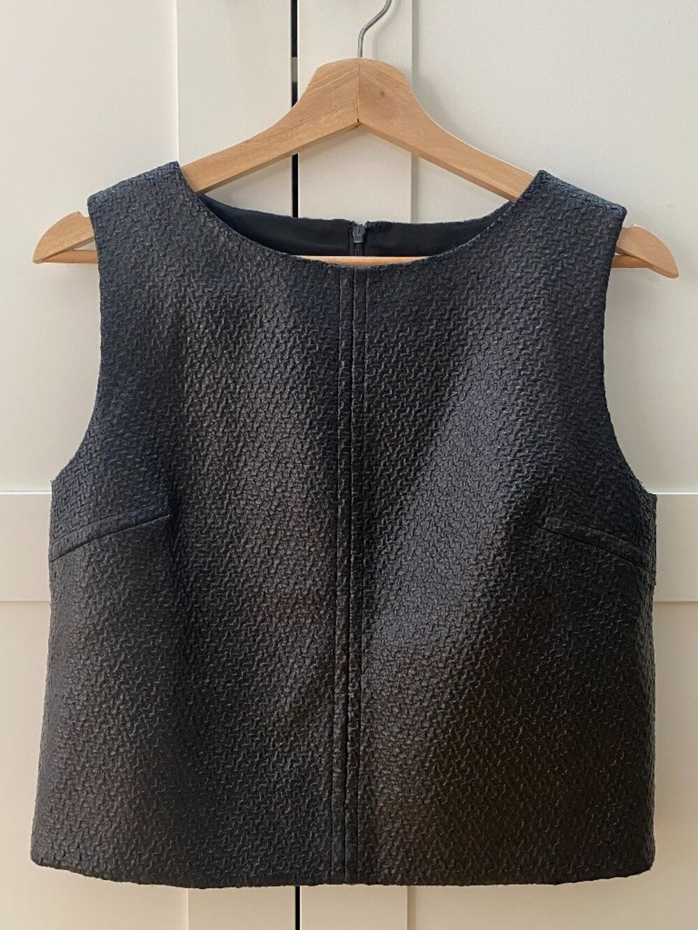 Banana Republic faux leather textured cropped top